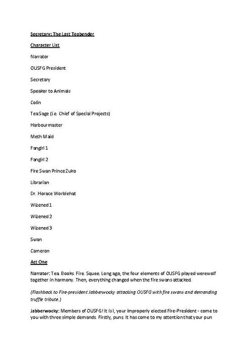 Secretary: The Last Teabender